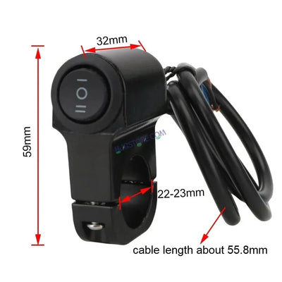 HJG Handlebar Switch 3 Way Universal 12V Handlebar CNC Metal Switch (3-Way) for All Bikes and Motorcycles HJG On-Off-On Headlight Fog Brake Light Switch Fit For All Motorcycles (Black) - Biker.Store - www.biker.store