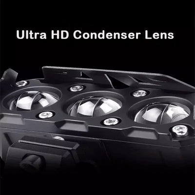 HJG Original 90W Mega Drive 3 Lens Dual Color White/Yellow LED Foglights (Set of 2) - Biker.Store - www.biker.store