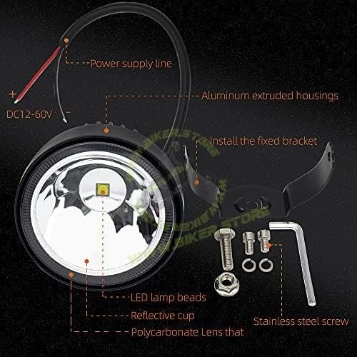 HJG LED Round Driving Fog Lights OffRoad Driving Spot Lights 2Pcs 3 Inch Super Bright LED Pod lights Work Auxiliary Lights Ditch Lights fit for ATV UTV SUV Pickup Motorcycle Truck Car Golf Boat - Biker.Store - www.biker.store