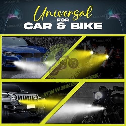 Shilan Super Bright LED Fog Light Lamp | Spot Light With Dual Color White/Yellow | High & Low Beam For Car, Bike, Scooty & ATVs - Biker.Store - www.biker.store