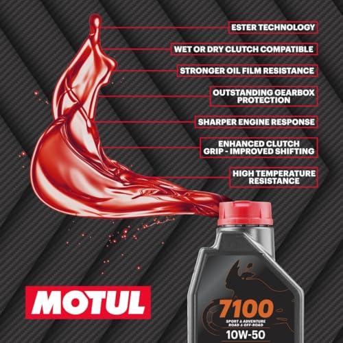 Motul 7100 4T API SN Fully Synthetic Ester Petrol Engine Oil for Bikes, 10W50 - 1L - Biker.Store - www.biker.store