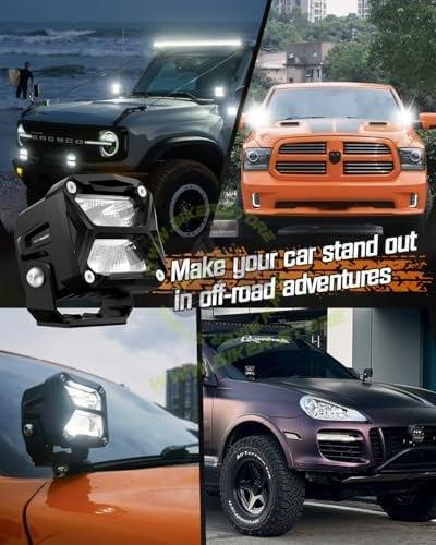 NOVSIGHT 4 inch LED Pod Ditch Lights - Powerful 4x4 Off-Road Light LED Cube Pod Lights IP68 Waterproof LED Fog Light Pod Spot Light for Jeep Truck Boat Motorcycle SUV ATV UTV - Biker.Store - www.biker.store