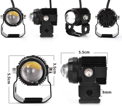 Original Mini Drive Fog Light White/Yellow with Adaptor Spotlight Foglight with Universal Fit for All Cars and Bikes - Yellow/ White - Biker.Store - www.biker.store