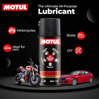 Motul EZ Lube 400 ml All-Purpose Spray Cleaner – Removes Rust & Stains, Lubricates Hinges and Furniture Joints, Ideal for Home, Car & Bike Maintenance|B0CBTXKM3N