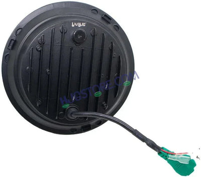 HJG Ring Projector 7 Inch C-216 Headlight Assembly Projector Ultra Wide 7 Inch Headlight Assembly 90W White LED Headlight Assembly for Royal Enfield | 80-100W CREE/Osram LED Chip Multi color White/Yellow Compatible with Royal Enfield, Jeep, Thar, Gypsy - Biker.Store - www.biker.store