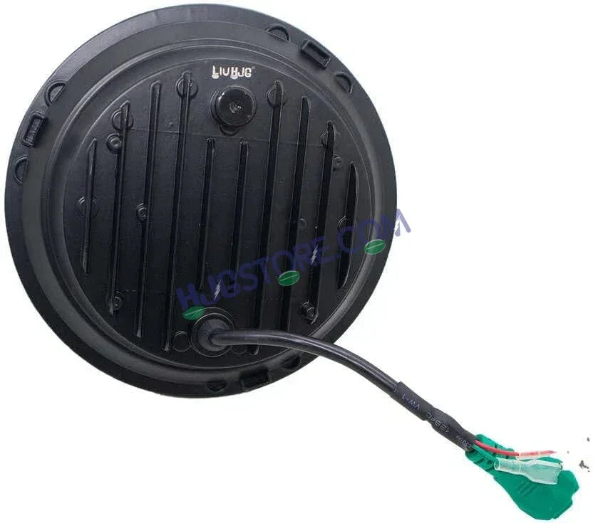 HJG Ring Projector 7 Inch C-216 Headlight Assembly Projector Ultra Wide 7 Inch Headlight Assembly 90W White LED Headlight Assembly for Royal Enfield | 80-100W CREE/Osram LED Chip Multi color White/Yellow Compatible with Royal Enfield, Jeep, Thar, Gypsy - Biker.Store - www.biker.store