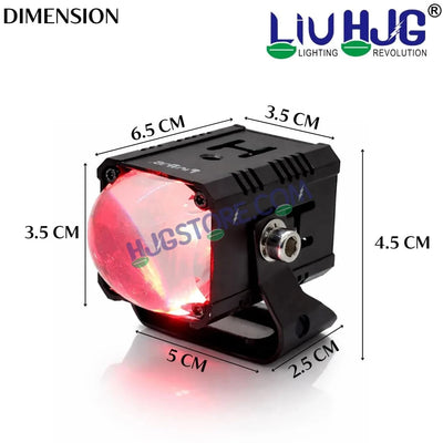 HJG Bezel-less HS114 Foglight Single Condenser Lens 60W Foglight White/Yellow Hi/Lo Red Projector Foglight 60W Foglight Ultra Wide Intensity LED Fog Lights White/Yellow Hi/Lo with Red Devil Fog Universal For All Cars & Bikes LIU HJG HS114 60W Foglight 2pc - HJGstore.com