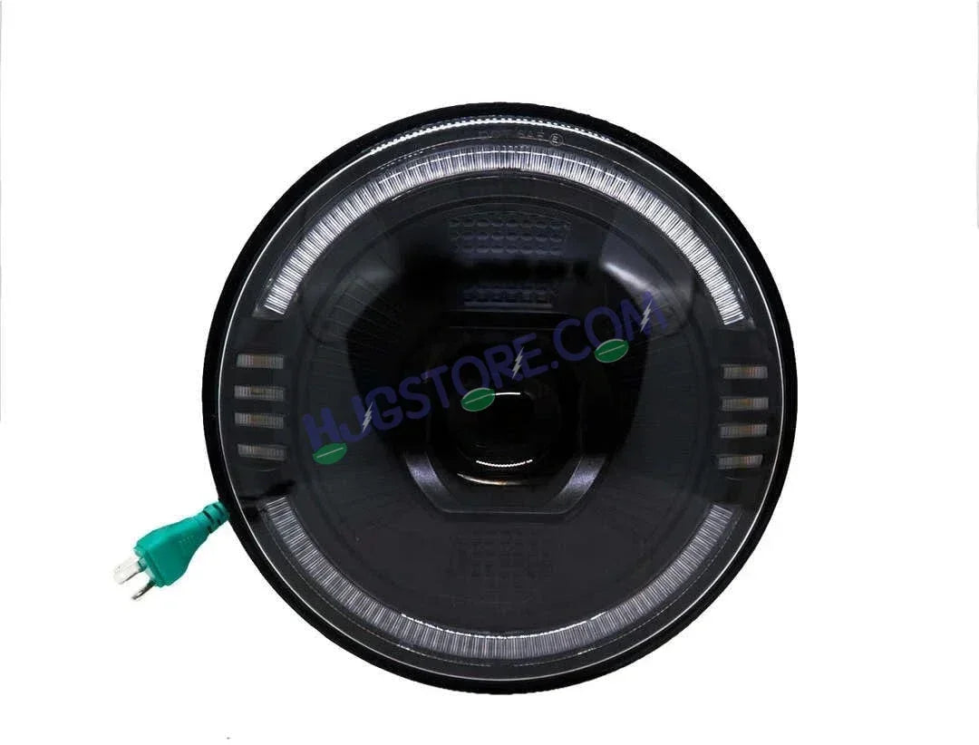 HJG Ring Projector 7 Inch C-216 Headlight Assembly Projector Ultra Wide 7 Inch Headlight Assembly 90W White LED Headlight Assembly for Royal Enfield | 80-100W CREE/Osram LED Chip Multi color White/Yellow Compatible with Royal Enfield, Jeep, Thar, Gypsy - Biker.Store - www.biker.store