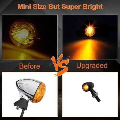 HJG Bullet Shape Turn Signal Lights Indicator Universal for All Bikes Models Turn Signal Lights Motorcycle 4pc - Biker.Store - www.biker.store