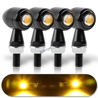 HJG Bullet Shape Turn Signal Lights Indicator Universal for All Bikes Models Turn Signal Lights Motorcycle 4pc - Biker.Store - www.biker.store