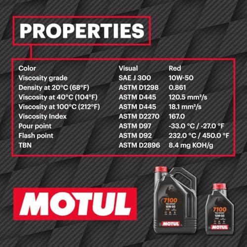 Motul 7100 4T API SN Fully Synthetic Ester Petrol Engine Oil for Bikes, 10W50 - 1L - Biker.Store - www.biker.store