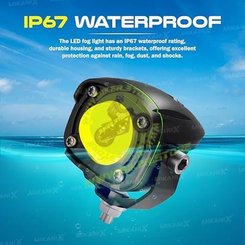 Shilan Super Bright LED Fog Light Lamp | Spot Light With Dual Color White/Yellow | High & Low Beam For Car, Bike, Scooty & ATVs - Biker.Store - www.biker.store
