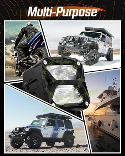 NOVSIGHT 4 inch LED Pod Ditch Lights - Powerful 4x4 Off-Road Light LED Cube Pod Lights IP68 Waterproof LED Fog Light Pod Spot Light for Jeep Truck Boat Motorcycle SUV ATV UTV - Biker.Store - www.biker.store