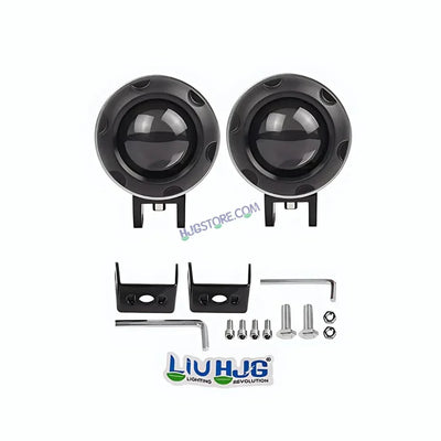 HJG 123 Single Lens 120W Foglight New Model with Power Adaptor Foglight Ultra Wide Dual Intensity LED Driving Fog Lights White/Yellow (2*60W = 120W Total) Universal For All Cars & Bikes - Biker.Store - www.biker.store