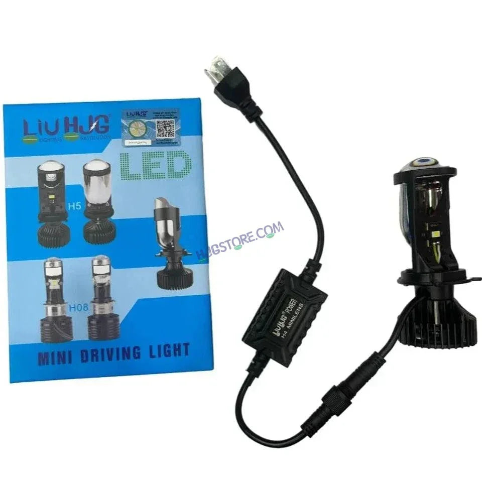 HJG Y6 Projector Lens H4 LED Bulb 50W HJG Y6 Projector Light Lamp H4 LED Mini Projector Lens with Fan for Bike Bulb 7000LM Conversion Kit Hi/Lo Beam Headlight 12V/24V for Motorcycle, Set of 1, White - Biker.Store - www.biker.store