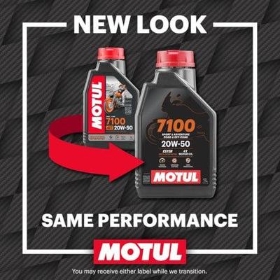Motul 7100 4T 20W-50 Fully Synthetic Bike Engine Oil – API SN Performance, Smooth Gear Shifting, Superior Engine Protection for Long-Lasting Riding, 1L - Biker.Store - www.biker.store