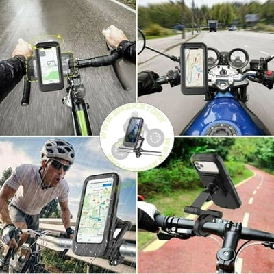 Waterproof Mobile Holder Bike/Scooty Mobile Stand, Waterproof Cell Phone Mount Holder, Universal Bikes Handlebar Sensitive Touch Screen, Fit 4-7.2 Inches All Smartphones Adjustable 360° Rotation Phone Case with TPU (A+) - Biker.Store - www.biker.store