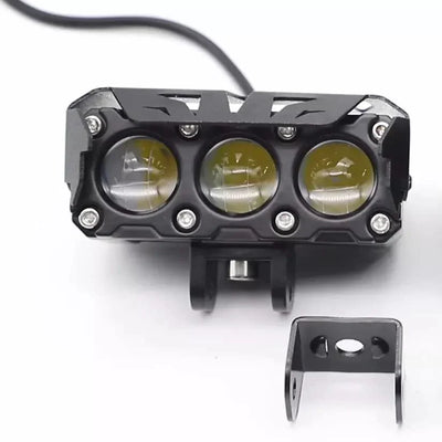 HJG Original 90W Mega Drive 3 Lens Dual Color White/Yellow LED Foglights (Set of 2) - Biker.Store - www.biker.store