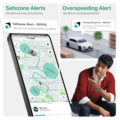 Onelap LocoShield™ 2026 Waterproof Wired GPS (with 12 Months 4G SIM Recharge) - IP67 GPS Tracker for Bike, Car, Scooty | Plug & Play | Remote Engine Lock Compatible & ON/Off Alert | 1 Year Mobile App|B0DP7P69R9