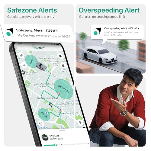 Onelap LocoShield™ 2026 Waterproof Wired GPS (with 12 Months 4G SIM Recharge) - IP67 GPS Tracker for Bike, Car, Scooty | Plug & Play | Remote Engine Lock Compatible & ON/Off Alert | 1 Year Mobile App|B0DP7P69R9