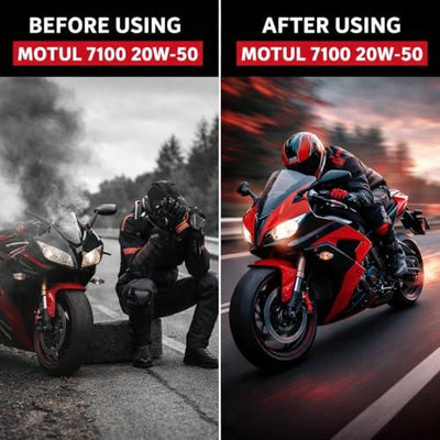 Motul 7100 4T 20W-50 Fully Synthetic Motorcycle Engine Oil – API SN Performance, Smooth Gear Shifting, Superior Engine Protection & Long-Lasting Performance, 1.5L - Biker.Store - www.biker.store