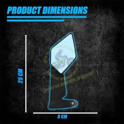 Aerodynamic Stealth Max Wing Bar End Mirrors Motorcycle Bar End Side Mirrors, Universal Aluminium Alloy, Compatible with Most Bikes - Biker.Store - www.biker.store
