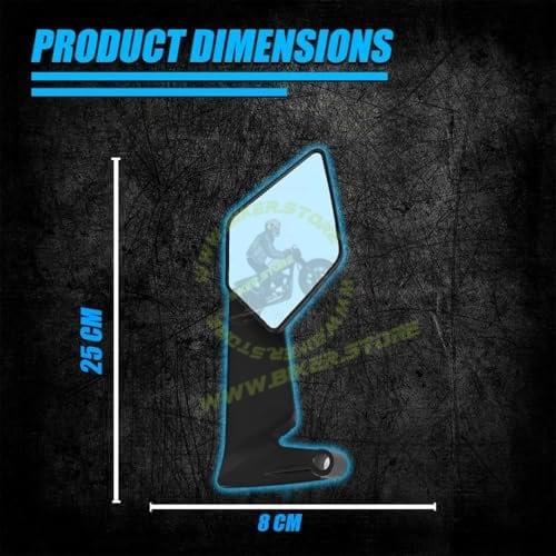 Aerodynamic Stealth Max Wing Bar End Mirrors Motorcycle Bar End Side Mirrors, Universal Aluminium Alloy, Compatible with Most Bikes - Biker.Store - www.biker.store