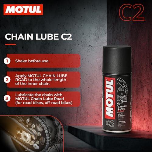 Motul Combo of C2 Chain Lube (400 ml) and C1 Chain Clean for All Bikes (400 ml) (LBCH014) - Biker.Store - www.biker.store