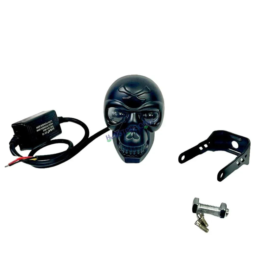 HJG Skull Red DRL Eye Foglight 120W Fog Light For Bike/Car/Thar/Jeep (Red Eye/Cool White/Yellow/Warm White, 120W) - Pack of 2 HJG New Model Skull Foglight, Pack of 2, Red DRL Skull - Biker.Store - www.biker.store