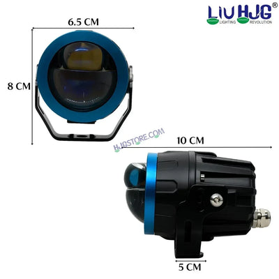 HJG Terminator 1 Projector Foglight 100W with Laser Spot and Wide Spread Red DRL/White/Yellow/Warm White Light 100W Foglight Ultra Wide Dual Intensity LED Driving Fog Lights 3000K/4300K/6500K Universal For All Cars & Bikes LIU HJG Terminator 1 Foglight - Biker.Store - www.biker.store