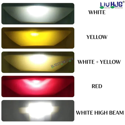 HJG Terminator 1 Projector Foglight 100W with Laser Spot and Wide Spread Red DRL/White/Yellow/Warm White Light 100W Foglight Ultra Wide Dual Intensity LED Driving Fog Lights 3000K/4300K/6500K Universal For All Cars & Bikes LIU HJG Terminator 1 Foglight - Biker.Store - www.biker.store