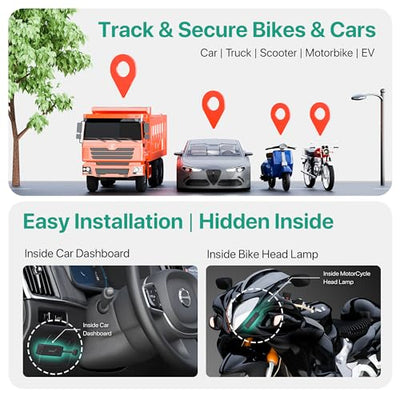 Onelap LocoShield™ 2026 Waterproof Wired GPS (with 12 Months 4G SIM Recharge) - IP67 GPS Tracker for Bike, Car, Scooty | Plug & Play | Remote Engine Lock Compatible & ON/Off Alert | 1 Year Mobile App|B0DP7P69R9