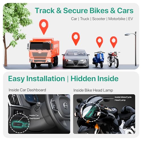 Onelap LocoShield™ 2026 Waterproof Wired GPS (with 12 Months 4G SIM Recharge) - IP67 GPS Tracker for Bike, Car, Scooty | Plug & Play | Remote Engine Lock Compatible & ON/Off Alert | 1 Year Mobile App|B0DP7P69R9