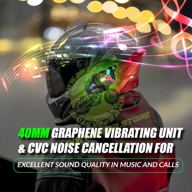 MOTO GENIUS Y70 High Version Motorcycle Wireless Helmet Bluetooth Headset V5.3 – Hands-Free Speaker, Outdoor Riding, Intercom, Music & Call Support - Biker.Store - www.biker.store