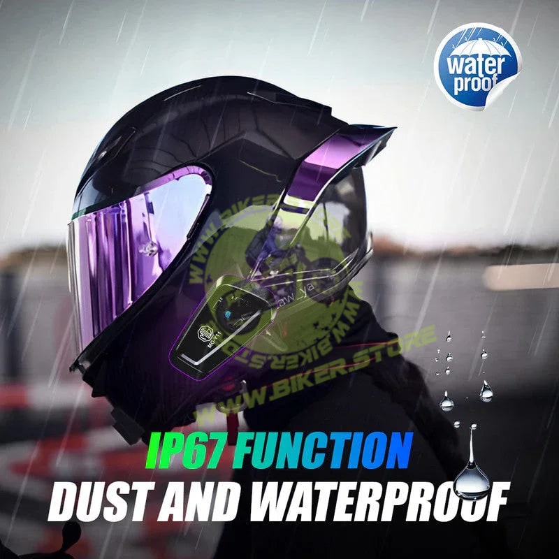 MOTO GENIUS Y11 Motorcycle Helmet Bluetooth Headset V5.2 – HIFI Stereo, Noise Reduction, 500mAh Battery, Hands-Free Calls, Voice Assistant, IPX6 Waterproof, Easy Install - Biker.Store - www.biker.store