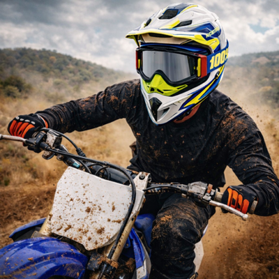 100% Upgraded Goggle for Motorcycle Riding Strong Material UV Protection Clear Vision Lens, Dustproof with Comfortable Foam Padding Adjustable Headband Red Color for Dirt Bike Racing Pack 1 - Biker.Store - www.biker.store