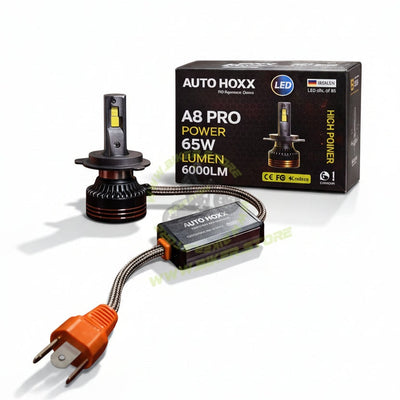 Auto Hoxx 65W H4 Socket White Bulb - Waterproof LED Headlight for Motorcycles & Cars with 1 Year Warranty - H4 Socket - Biker.Store - www.biker.store