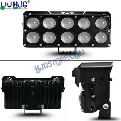 HJG 10 Lens Cube Red Blue 54W JC-34 Foglight with Red Blue Flash Mode 10 Lens Projector Foglight 54W Foglight Ultra Wide Dual Intensity LED Fog Lights White/Yellow/Warm White/Flash/Red Blue DRL Universal For All Cars & Bikes LIU HJG 10 Lens Cube Red Blue - Biker.Store - www.biker.store