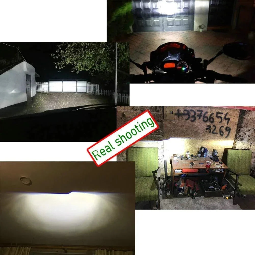 Y6 LED Headlight Bulb Projector 10000LM H4 LED Mini Projector Lens with Fan for Bike Bulb Conversion Kit Hi/Lo Beam Headlight 12V/24V for Motorcycle, Set of 1, White 50W - Biker.Store - www.biker.store