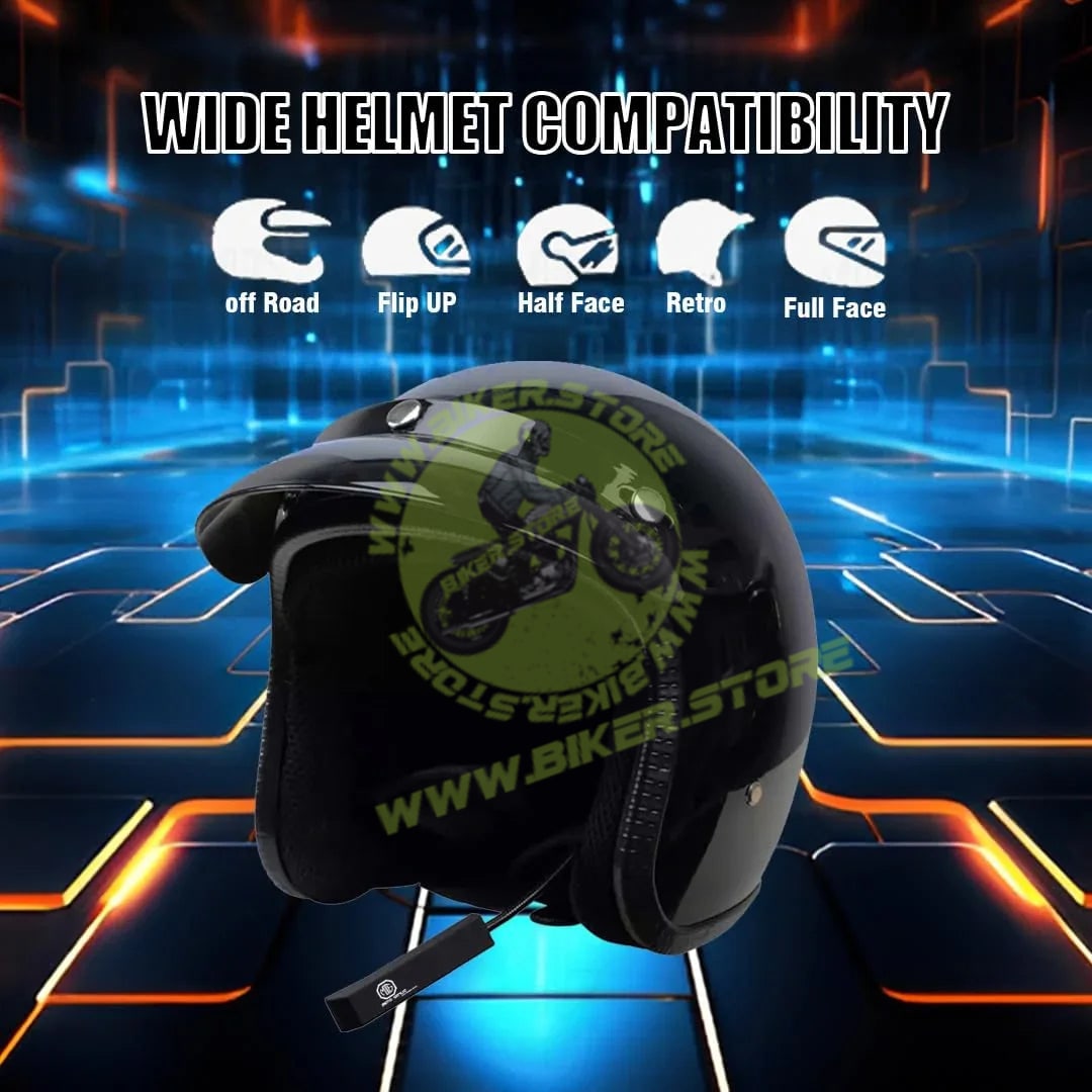 MOTO GENIUS BT11 Universal Rechargeable Wireless Motorcycle Helmet Bluetooth Headset Intercom System with Microphone - Hands-Free Calling, Music Control, 5 Hours Playtime Sound - Biker.Store - www.biker.store