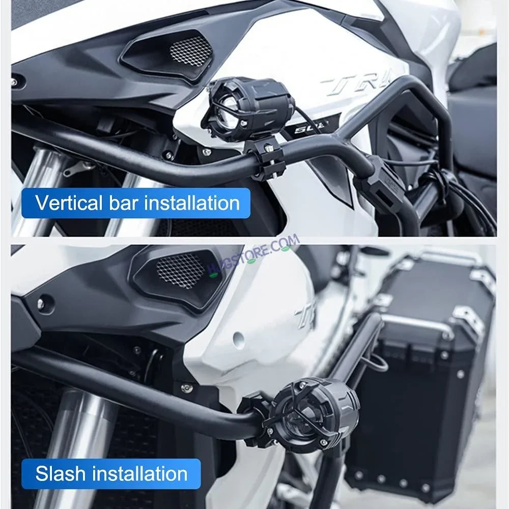 HJG Mercedes Y Lens Foglight with Wiring Harness Kit Ultra Wide Dual Intensity LED Driving Fog Lights White/Yellow (2*45W = 90W Total) Universal For All Cars & Bikes With Wiring Harness Kit - Biker.Store - www.biker.store