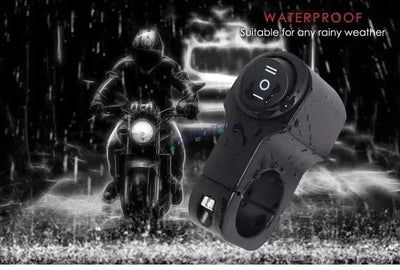 HJG Handlebar Switch 3 Way Universal 12V Handlebar CNC Metal Switch (3-Way) for All Bikes and Motorcycles HJG On-Off-On Headlight Fog Brake Light Switch Fit For All Motorcycles (Black) - Biker.Store - www.biker.store