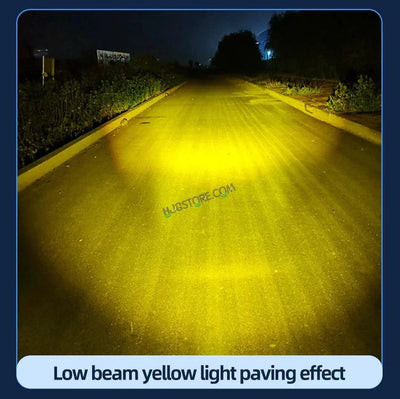 HJG New Model 3 LED Tri Shot 120W Fog Light For Bike/Car/Thar/Jeep ( Cool White and Yellow, 60W each * 2 = 120W Total ) - Pack of 2 - Biker.Store - www.biker.store