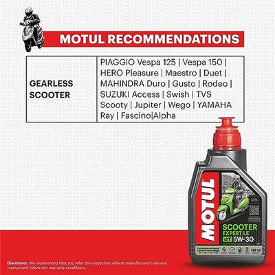 Motul Scooter Expert LE 5W30 Technosynthese Engine Oil 600ml - Biker.Store - www.biker.store