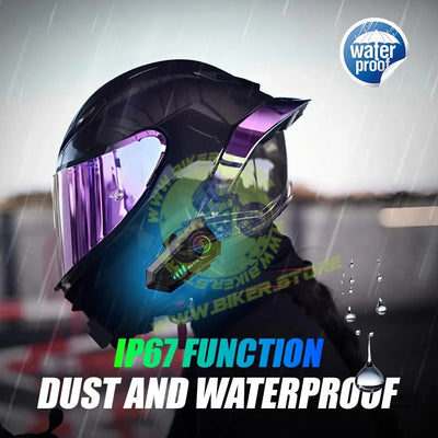 MOTO GENIUS Y10 Motorcycle Helmet Bluetooth Headset | Wireless 5.3 Waterproof IPX6, Noise Cancelling Helmet Headphones with Mic for Single Rider, Hands-Free Music & Calls - Biker.Store - www.biker.store