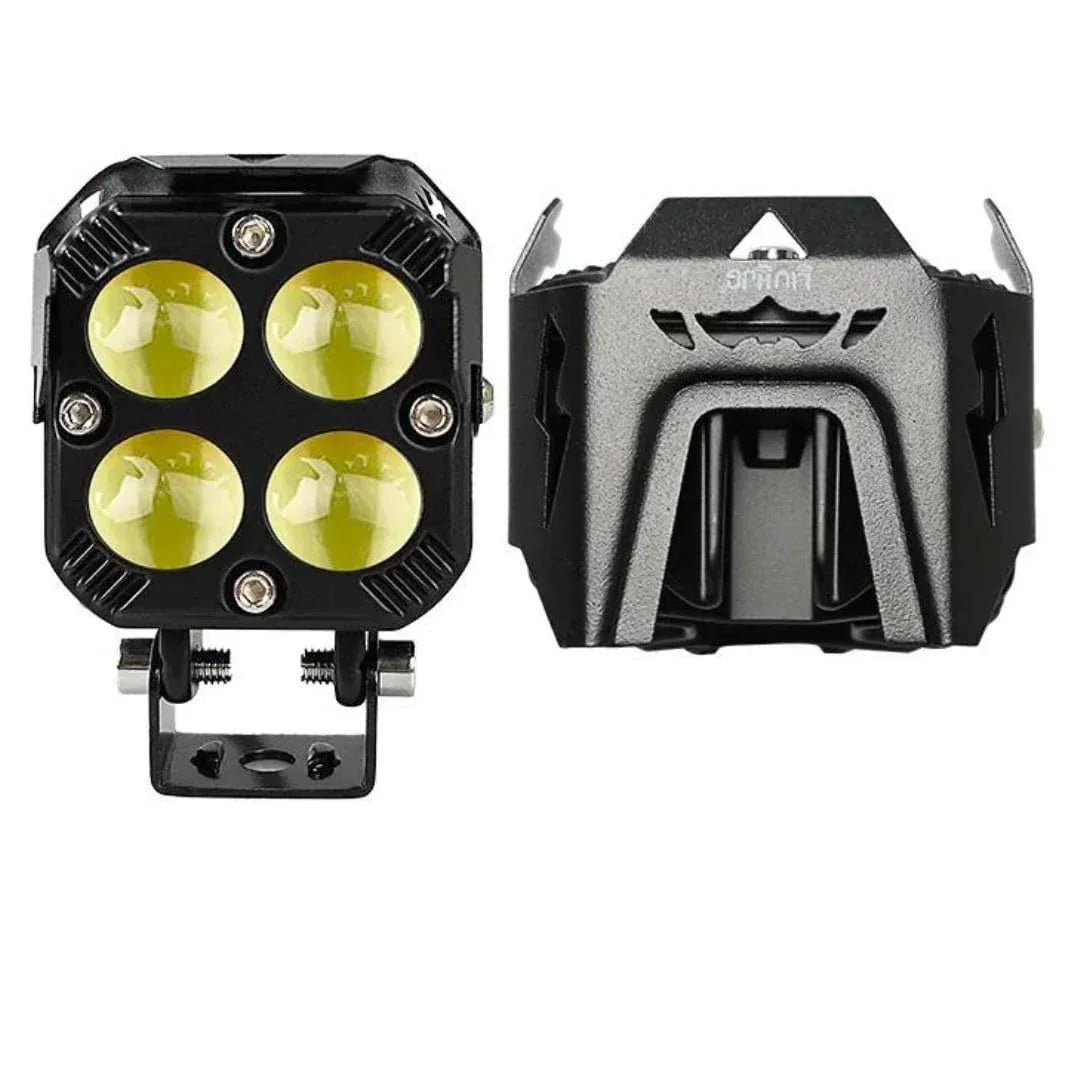Original HJG 3-in-1 HJG Fog Light: 120W-12V Red, White, Yellow! Illuminate Your Ride with 4 LED Laser Widelight. Perfect for Bike, Car, Thar, Jeep Adventures - Biker.Store - www.biker.store