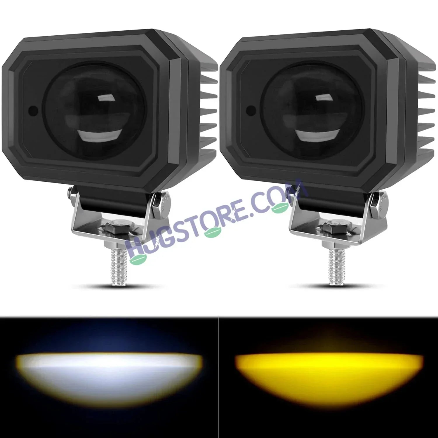 HJG 4 Inch Cube Pod Fog Light 120W 12000 Lumens Fog Light 2pc Foglight Pod Projector Spot Foglight 120W Foglight Ultra Wide Intensity 3000K/6500K LED Fog Lights 4 Inch Cube Light (120W) Universal For All Cars & Bikes LIU HJG 4 Inch Cube Pod Foglights - Biker.Store - www.biker.store