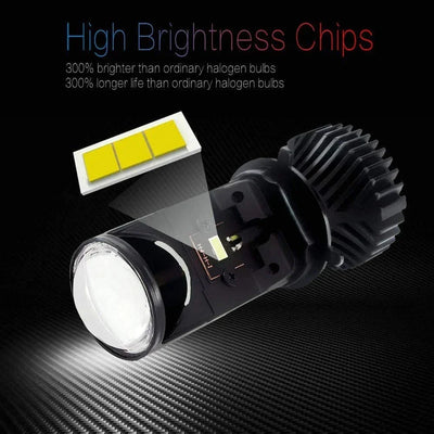 Y6 LED Headlight Bulb Projector 20000 LM H4 Car Headlights 2PCS Y6 LED H4 Headlamp Tricolor Lens Fisheye Lamp Far And Near Integrated Mini HD Super Bright Headlight Bulb Light - Biker.Store - www.biker.store