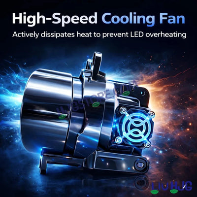 HJG 3 Inch Bi LED Projector Lens Laser Fog Lamp H8/H9/H11/H16 with Toyota Fitting Mounts with Cap Waterproof & Heat Dissipation 120W 12V DC Power Yellow/White/Red Light Reflection Universal Fit All Bikes & Cars Model with Toyota Fitting Mounts, Pack of 2 - Biker.Store - www.biker.store
