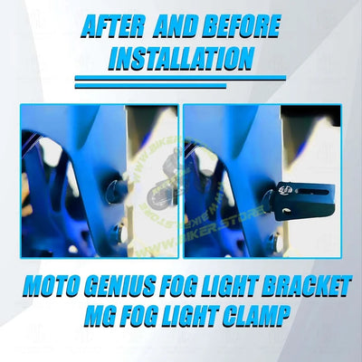 MOTO GENIUS Universal Fog Light Clamp for All Bikes | Durable Handlebar Mounting Solution (Pack of 2) 60MM - Biker.Store - www.biker.store